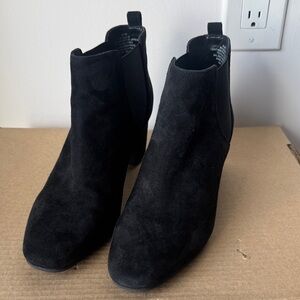 Anne Klein black suede ankle boots. Never worn.